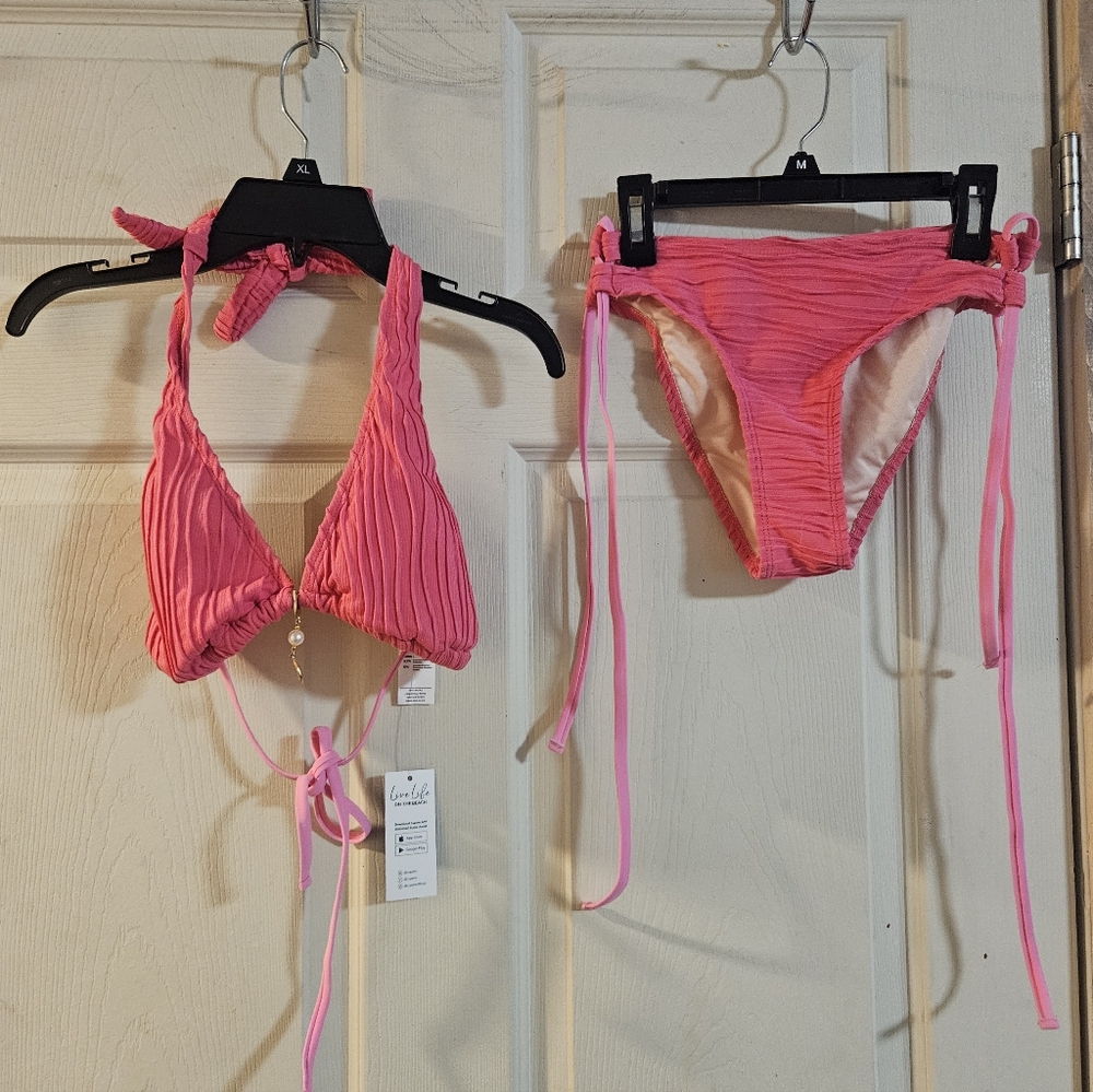 CUPSHE PINK TWO PIECE BIKINI SET: NEW WITH TAGS: SIZE SMALL